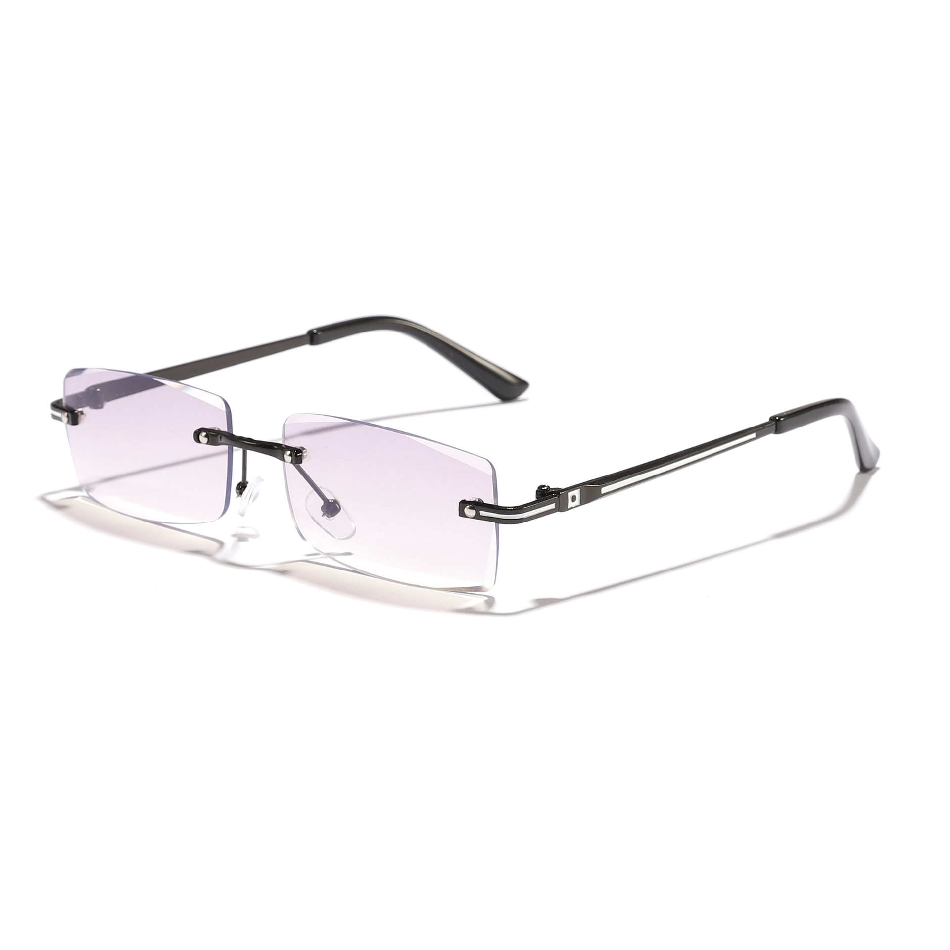 Nuevas gafas anti-azul rectangulares sin montura de metal retro transfronterizas para hombres y mujeres gafas de marco de miopía de negocios Glasses