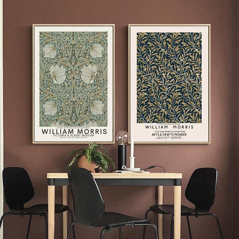 Niche Artistic Vintage Decorative Painting William Morris Abstract Flower Living Room Mural Nordic Art Bedroom Hanging Painting Niche Artistic Vintage Decorative Painting William Morris Abstract Flower Living Room Mural Nordic Art Bedroom Hanging Painting