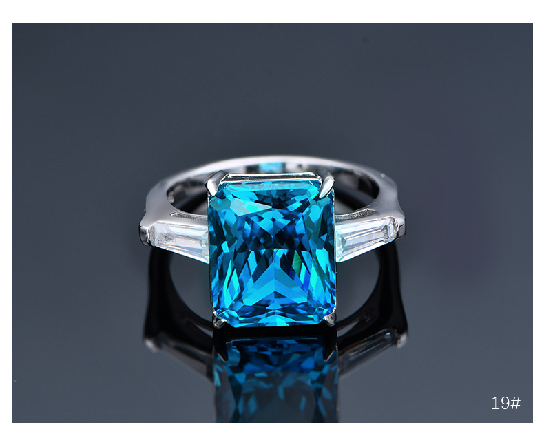 Fashion Geometric Sterling Silver Inlay Zircon Rings 1 Piece