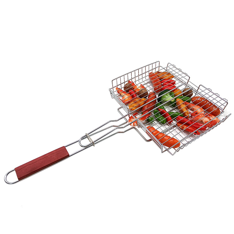 In-Stock Grilled Fish Rack, Electroplated Barbecue Net, Large Capacity Outdoor Bbq Grill, Barbecue Tools, Grill Basket