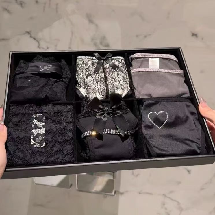 Sexy Low-Waist High-Slit Women's Underwear Japanese Style Simple Pure Desire Discreet Girl Breathable Cotton Crotch Briefs