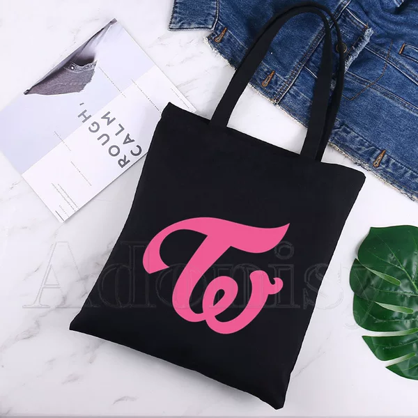 Cross-Border Female Group Merchandise Printed Canvas Bag, Shoulder Bag, Foldable Bag, Women's Tote Bag, Shopping Bag