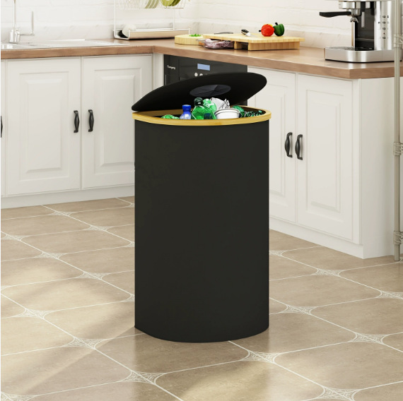 Cesta transfronteriza de artículos diversos y ropa sucia con tapa, cesta de almacenamiento de tela Oxford de bambú reciclada plegable, hogar con bolsa interior, caja de botella