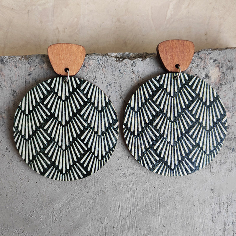 1 Pair Bohemian Flower Wood Women's Drop Earrings display picture 6