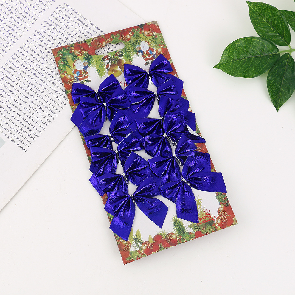 Fabricante de Navidad bowknot 5.5cm12 bowknot rojo oro y plata paño rojo árbol de Navidad decoraciones colgante