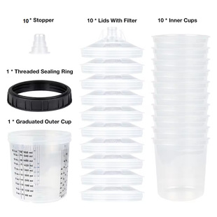 Pneumatic Paint Spray Gun Disposable Paint Spray Gun No-Wash Pot Paint Mixing Cup Adapter No-Wash Pot Set