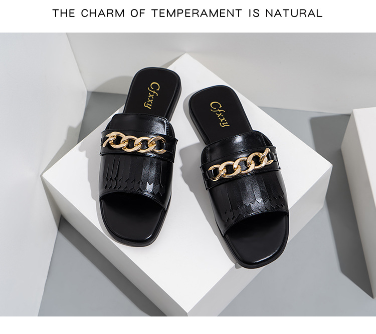Cfxxy Außenhandel Slides Quaste Xiaoxiang Hausschuhe Frauen Cross Border Wear Kette Sandalen S Schuhe_voghion.com