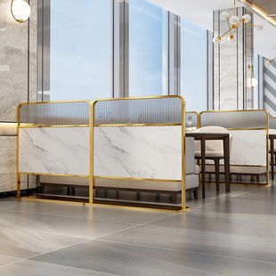 Modern Iron Low Partition Transparent Half Screen Restaurant Hotel Glass Low Partition Half Screen