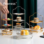 欧式简约金银色中西餐下午茶点心架点心夹蛋糕盘