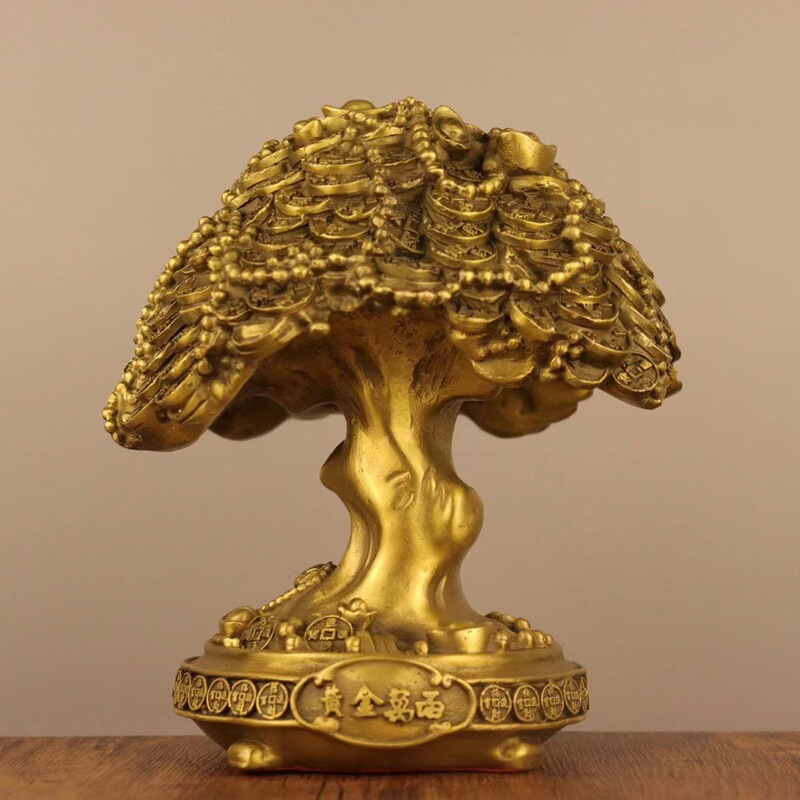 Copper money tree brass ingot tree decoration money tree fortune tree office desktop gift auspicious tree opening tree