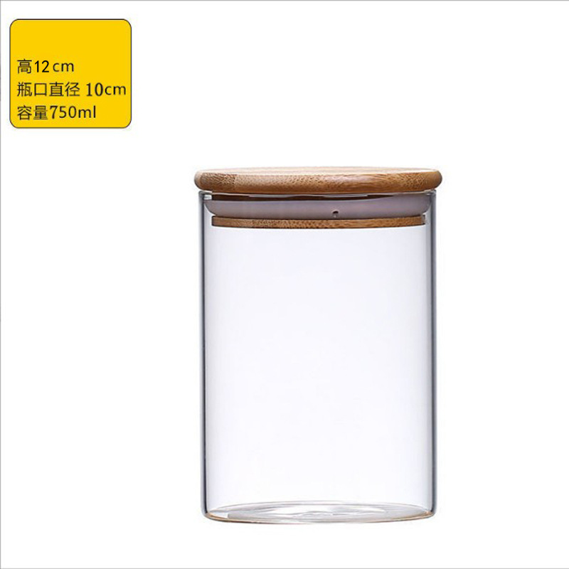 Tarro de almacenamiento de vidrio de borosilicato alto, tarro para granos, aperitivos y té, tarro sellado para dulces y granos de café, tarro de almacenamiento para granos de café.