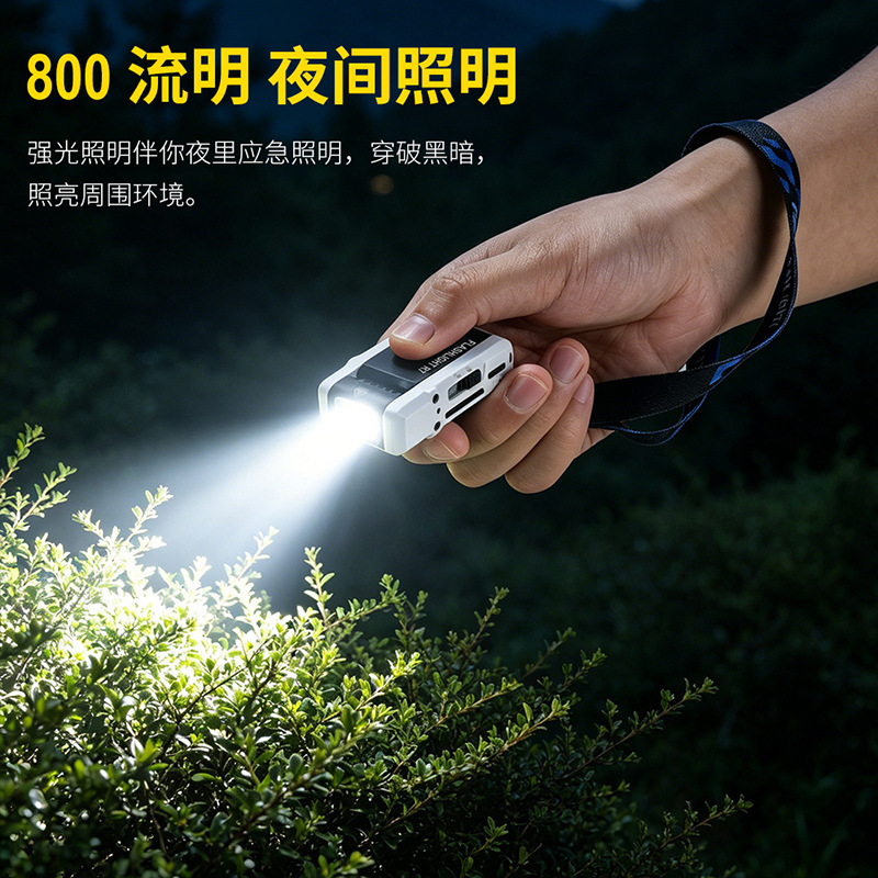 R7 Multifunctional Portable Keychain Flashlight 180 ° Rotating lamp head RGB three-color light source cap clip light flashlight