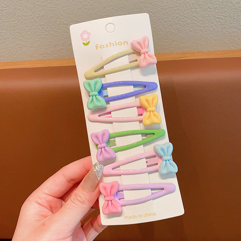 Flor dulce colorida de los niños Linda horquilla linda chica BB clip de lado de cabello roto flequillos clip de horquilla chica
