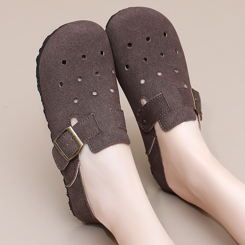 Zapatos Birkenstock para mujer, nuevo estilo de verano, sandalias cerradas, zapatos casuales sin cordones, zapatos de moda al por mayor.
