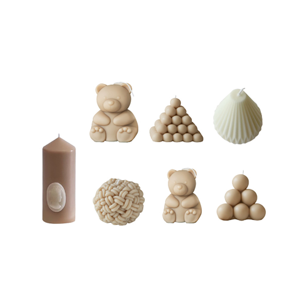 Corea del Sur original ins estilo Venta caliente hecha a mano aromaterapia vela de soja bola lana oso modelado geométrico decoración adornos