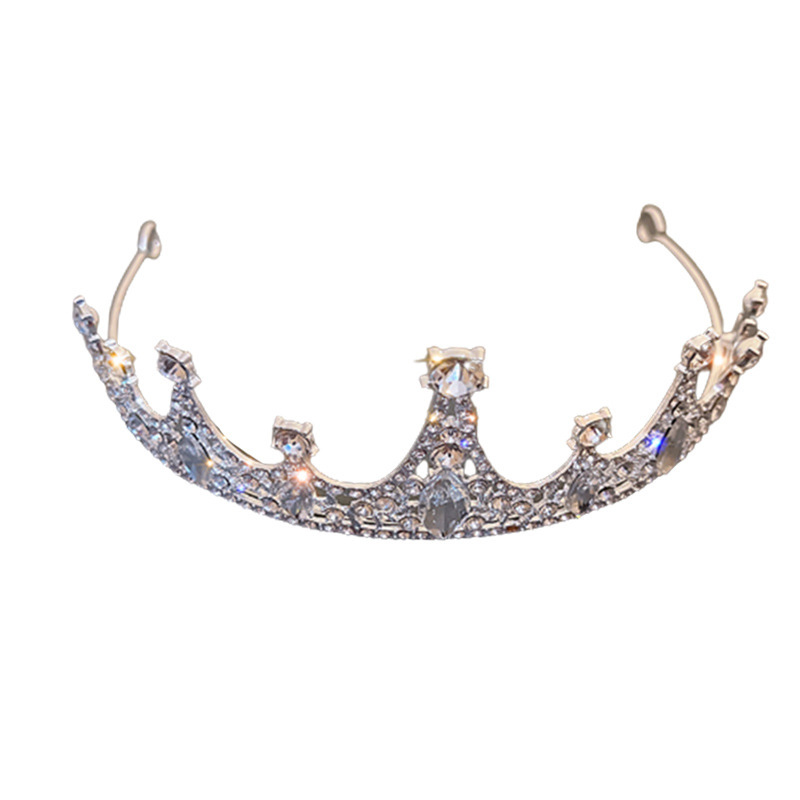Diadema de princesa con corona y diamantes de imitación para niñas, ceremonia de mayor edad, cumpleaños, boda, horquilla de perlas para niños, joyería de alta gama para mujeres.