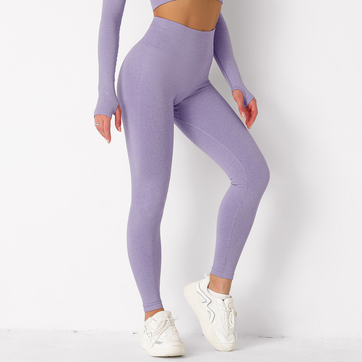 Solid Color High Waist Tight Yoga Leggings NSNS66949