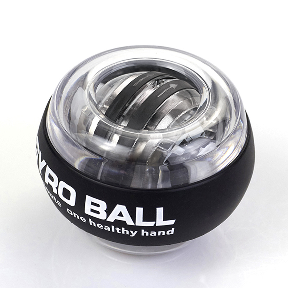 Pelota de Ejercicio para Fortalecer la Muñeca, Entrenamiento Muscular de Brazos, Autoiniciación, Luz Colorida, Platino Negro, Agarre Giratorio