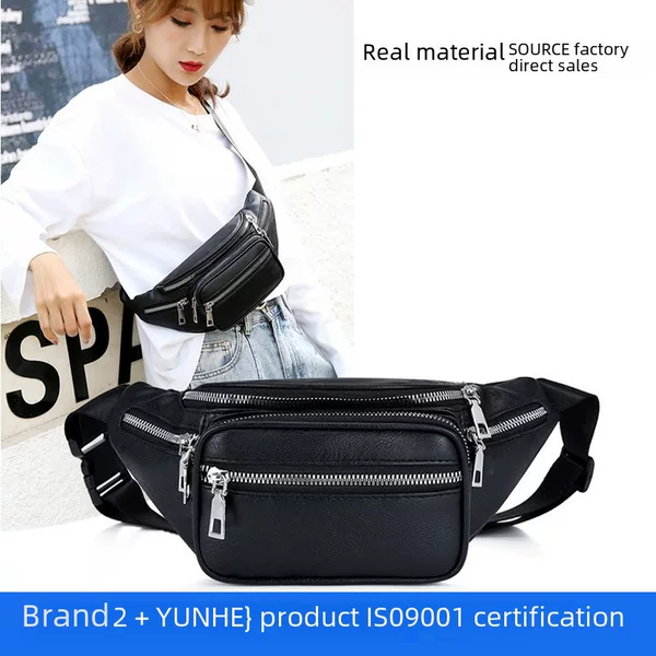 Manufacturer Wholesale New Men's Waist Bag Waterproof and Wear-Resistant Pu Leather Fashion Cross-Border Shoulder Bag Multi-Pocket Versatile Chest Bag