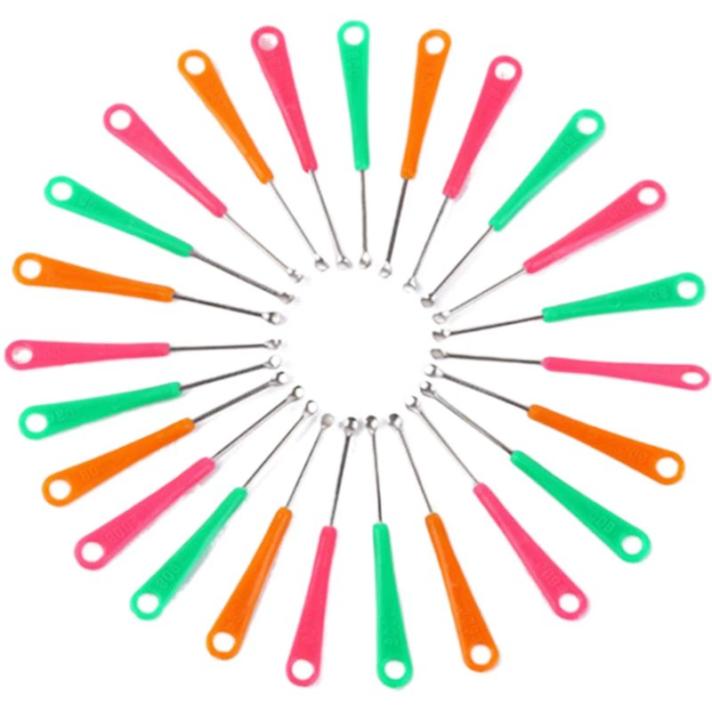 Прямая поставка с фабрики цветная пластиковая ручка Ушная ложка из нержавеющей стали металлическое ушное копание очиститель ушей с замочной скважиной небольшой подарок