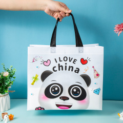 High-end coated non-woven handbag cartoon clothing store bag women's clothing children's clothing gift packaging shopping bag