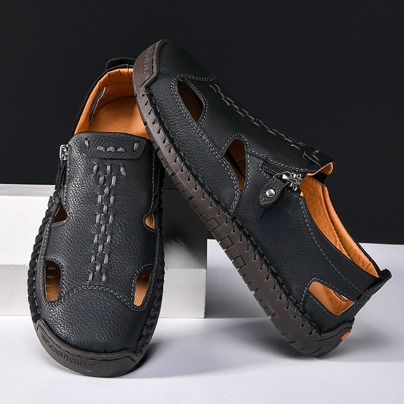 Dép sandal nam bít mũi thoáng khí chống trượt, cỡ lớn đi biển — T2518 trắng, T2518 vàng, T2518 xanh, T2518 đen chi tiết 19