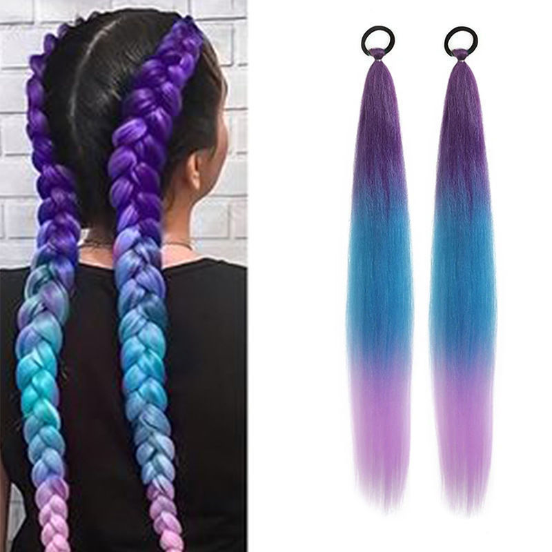 Wig Ponytail for Women with Long Hair, Christmas Style Ponytail Hair Extensions, Ponytail Can Be Braided with Colorful Braids, Ponytail Wig