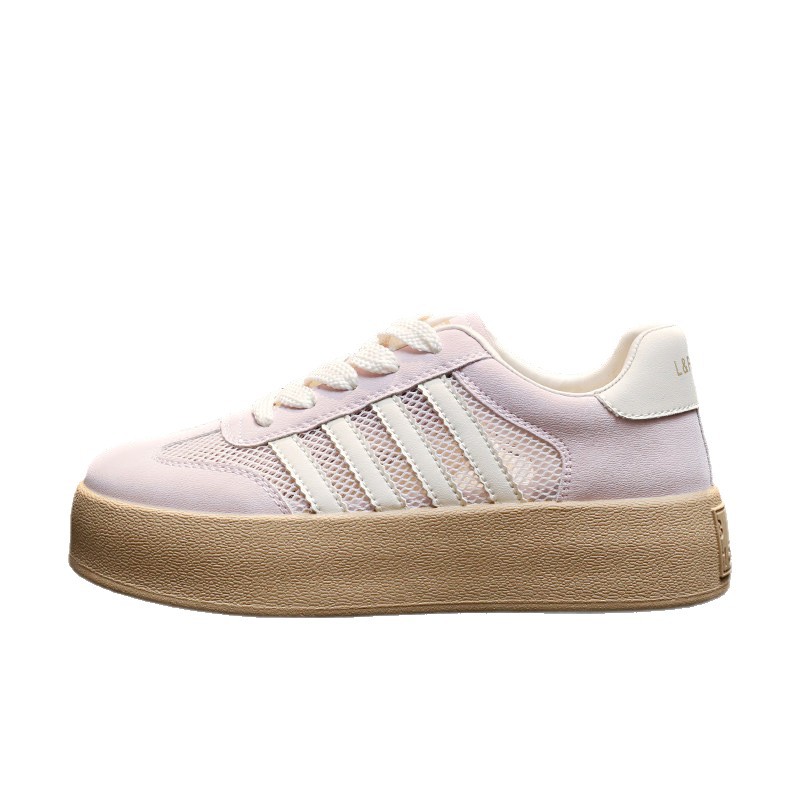 Zapatos casuales respirables de malla de fondo grueso zapatos de mujer 2026 nuevo verano explosivo versátil zapatos deportivos casuales de pizarra blanca