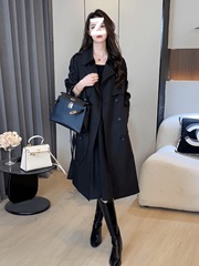 2025巨美风衣外套女秋新款小个子英伦韩系显瘦气质过膝大衣