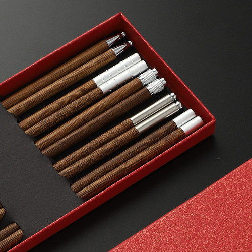 Chinese square head double happiness red sandalwood chicken wing wood chopsticks auspicious blessing chopsticks home hotel boxed gift chopsticks with engraving