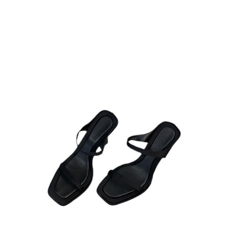 Summer 2024 Fashionable New Sexy High Heel Sandals for Women, Outwear Silver Square Toe Strappy Sandals with Toe Post