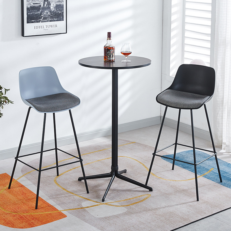 【厂家直供】北欧吧椅简约网红铁艺吧台椅坐垫餐椅网红网红款餐桌