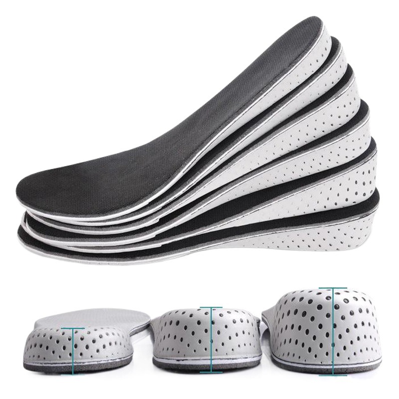 Plantillas amortiguadoras para aumentar la altura para mujer, plantillas deportivas de longitud completa que absorben el sudor, transpirables y cálidas para aumentar la altura, para hombre.