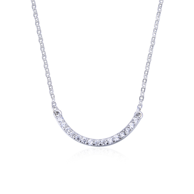 925 plata esterlina collar de sonrisa de moda coreana de nicho de alta calidad cadena de zircon clavícula simple cadena de cuello de viento frío