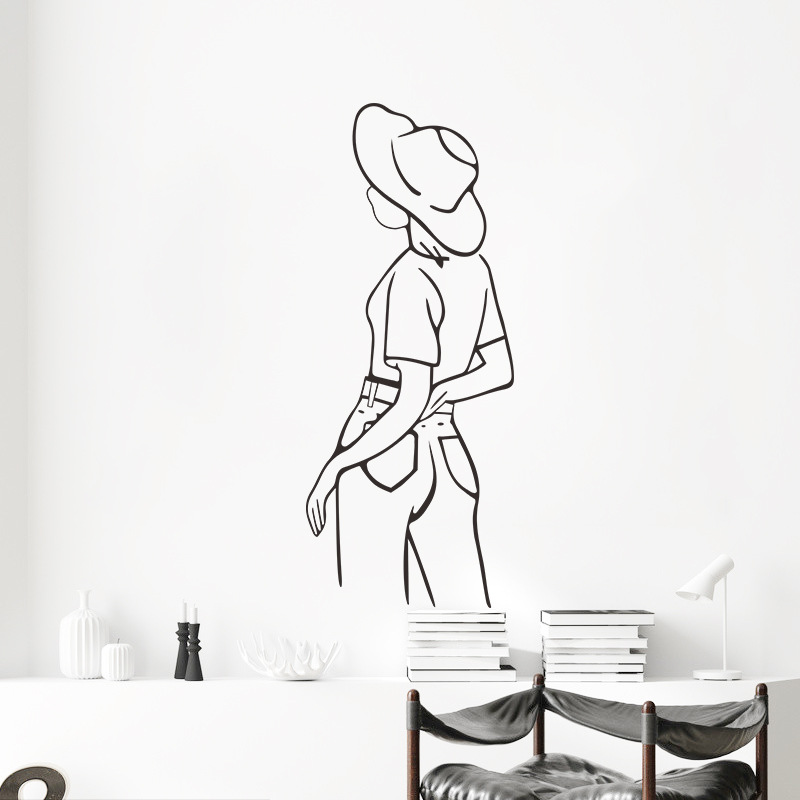 Simple Pen Elegant Lady Back View Wall Stickers Wholesale display picture 7