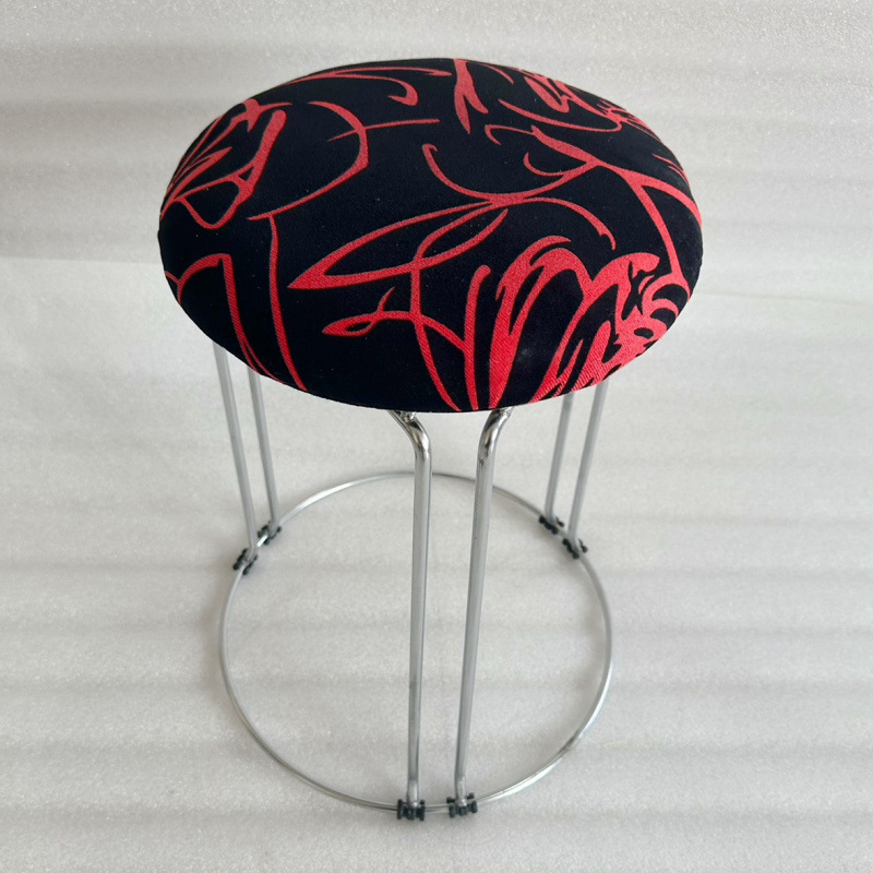 Taburetes redondos de madera sólida taburetes de acero inoxidable taburetes caseros apilables taburetes de hierro forjado dormitorio taburetes de comedor para adultos