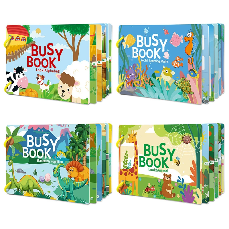 Умная книга (Busy Book) — тихая книга, прочный на разрывы набор наклеек-пазл для малышей, несколько тем