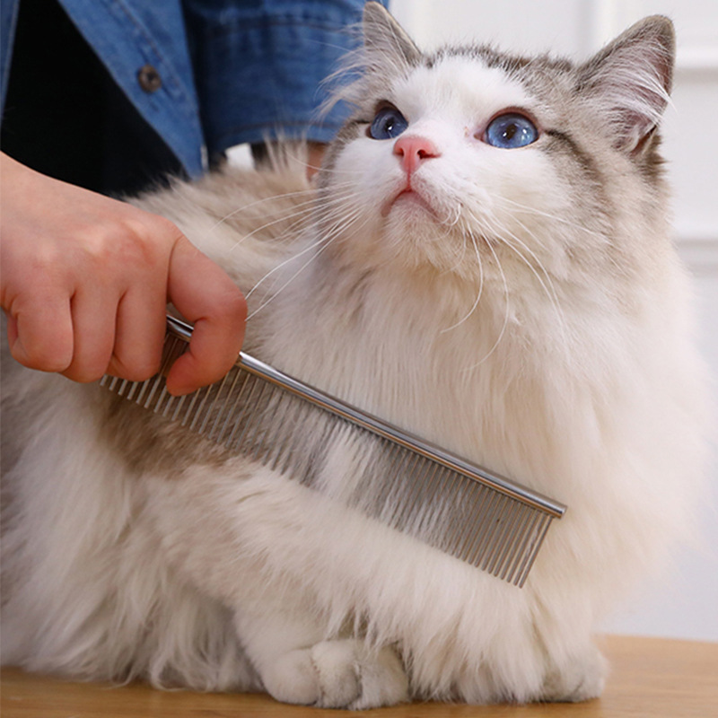 Suministros para mascotas perro peine cromo peine nudo peine Golden Retriever Schnauzer peine para mascotas al por mayor