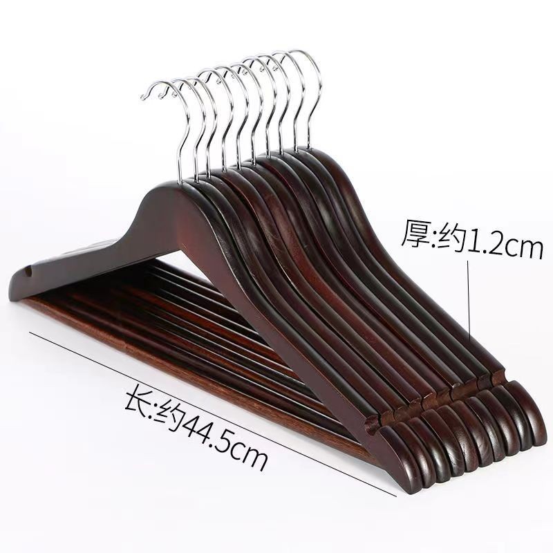 Percha de madera hotel especial percha de ropa de madera sólida tienda de ropa antideslizante percha de ropa de madera fuente al por mayor