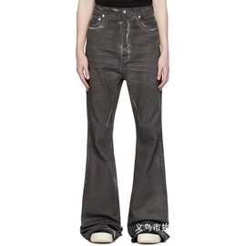 RO暗黑风水洗手工刷暗土灰弹力拖地休闲微喇叭紧身显瘦男女牛批发