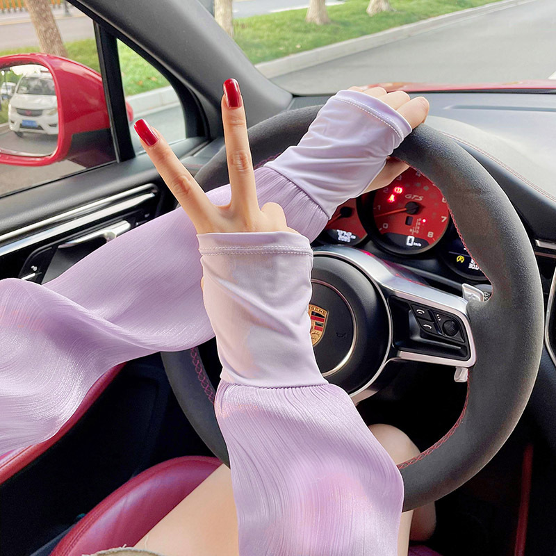 Verano estilo coreano encaje sol protección oversleeve mujeres al aire libre protección UV conducción equitación grande transpirable hielo manga brazo protección