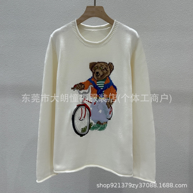 2026 Fall/Winter New Cartoon Bear Unisex Roll-Neck Knit Sweater Long Sleeve Cotton Sweater Ins Style for a Slimming and Youthful Look 2026 Fall/Winter New Cartoon Bear Unisex Roll-Neck Knit Sweater Long Sleeve Cotton Sweater Ins Style for a Slimming and Youthful Look