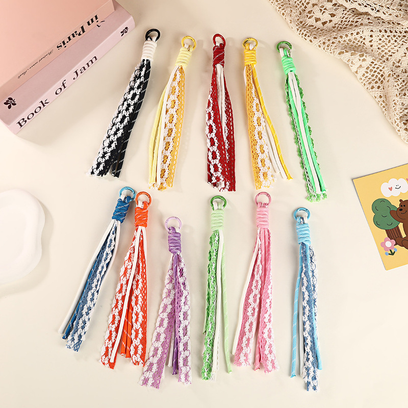 Lace Miu Series Bag Pendant Keychain Handmade DIY Pendant Details Support Pendant Weaving Process