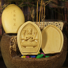 随身迷你佛龛小型檀香木雕刻小件爱染明王掌心佛像民族风寺观寺庙