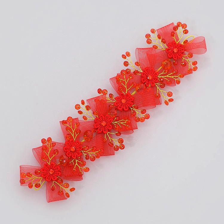 红色蝴蝶网花环