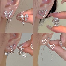 韩版新款S925银针小众设计感蝴蝶耳环高级感无耳洞耳夹耳钉批发女