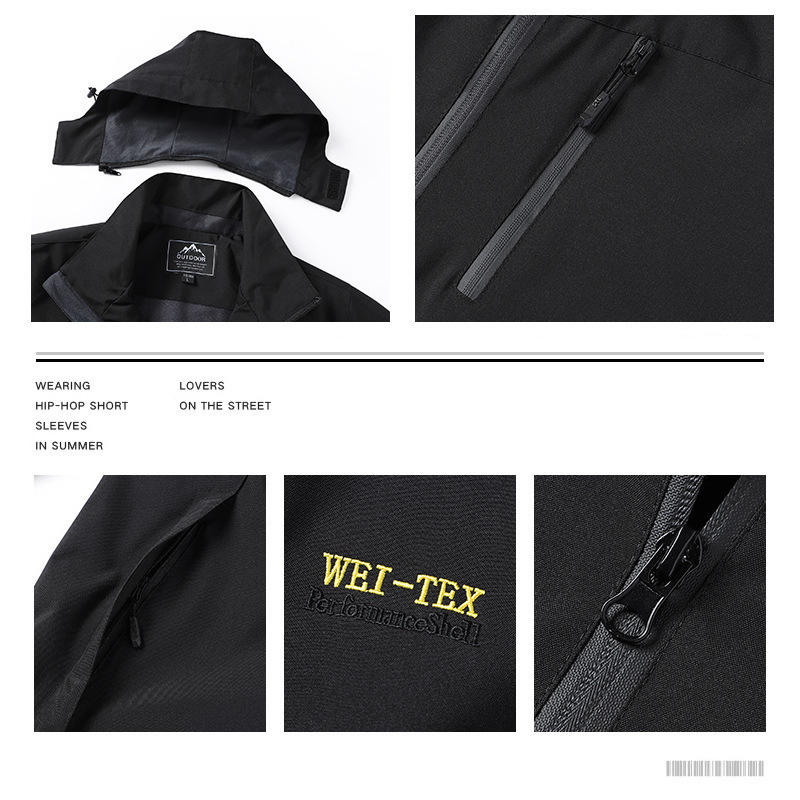 Primavera de una sola capa delgada concha blanda de asalto hombre impermeable a prueba de viento chaqueta al aire libre chaqueta de montaña transmisión en vivo