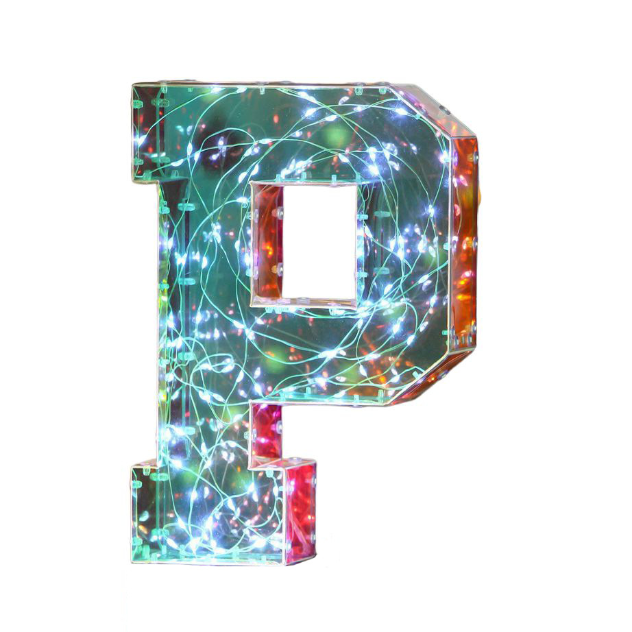 Glowing letter p