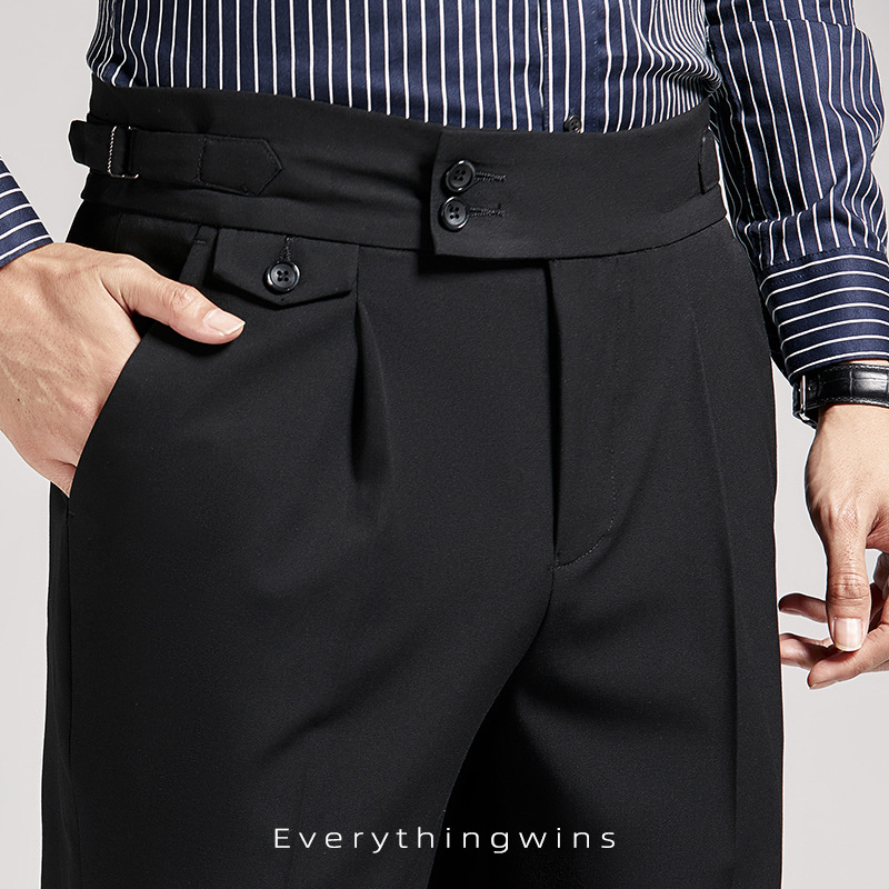 Pantalones cortos para hombre Naples, pantalones de cintura alta, color marrón, corte recto, estilo casual de negocios, ajustados. image 7