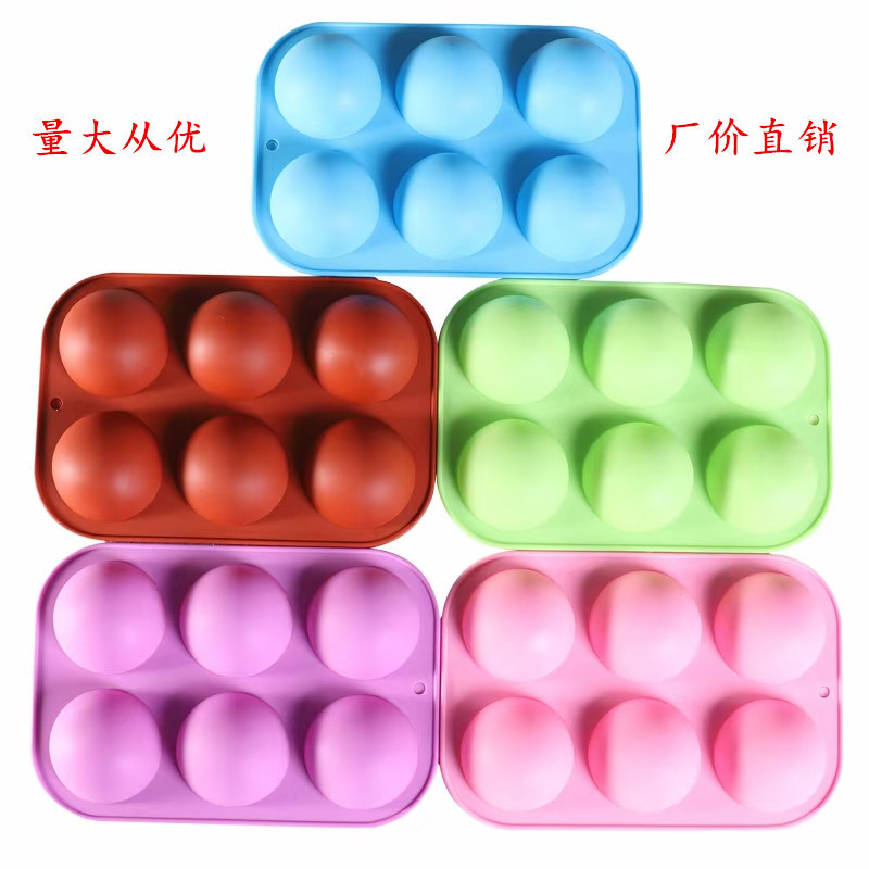 Priced Direct supply 6 Semicircle silica gel Cake mold Cake Baking mold chocolate Mousse Silicone mold
